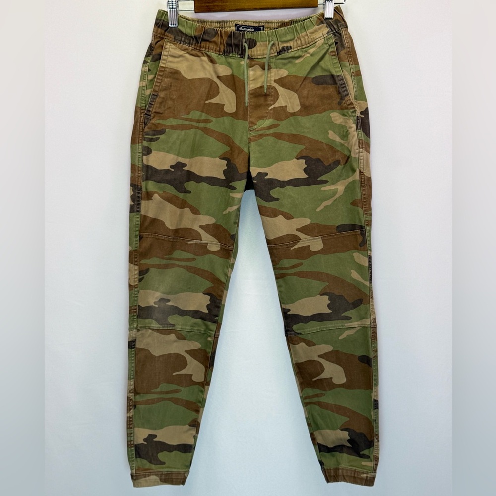 Abercrombie & Fitch Men or Women Stretch‎ Green Camouflage Cargo Pants Size XS